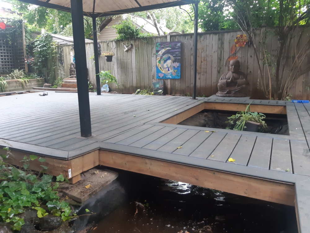 Premium Composite Deck Remodel & Koi Pond Integration (Exterior Construction & Decking) completed by Dale in Hamilton, ON